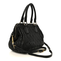 Nappa Matelasse Top Handle Black