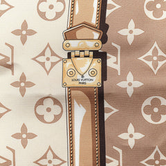 Silk Monogram Denimgram Confidential Square 90 Scarf Beige