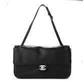 Grained Calfskin Small Souplissimo Maxi Flap Black