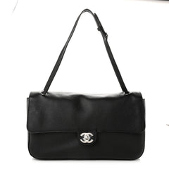 Grained Calfskin Small Souplissimo Maxi Flap Black