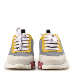 Technical Canvas Suede Goatskin Bouncing Sneakers 36 Gris Multicolor