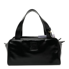 Vitello Lux Bauletto Top Handle Bag Black