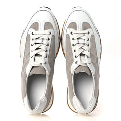 Canvas Calfskin Mens Trail Sneakers 41.5 Prunoir White