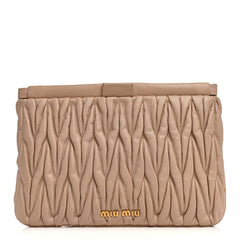 Nappa Matelasse Clutch Cammeo