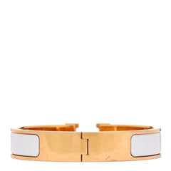 Enamel Narrow Clic Clac H Bracelet PM White