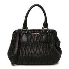 Nappa Matelasse Top Handle Black
