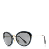 Metal Acetate Round Sunglasses SMU 50R Blue Gold