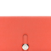 Togo Dogon Recto Verso Wallet Orange Poppy Rose Candy