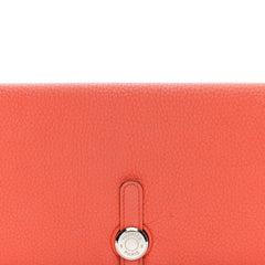 Togo Dogon Recto Verso Wallet Orange Poppy Rose Candy