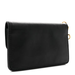 Calfskin Dioraddict Wristlet Clutch Black