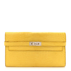 Matte Alligator Kelly Longue Wallet Mimosa