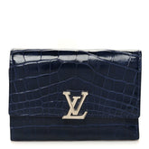 Crocodile Capucines Compact Wallet Saphir