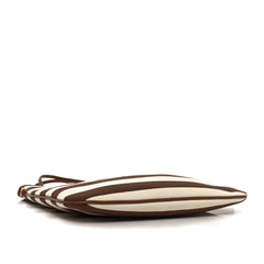 Canvas Calfskin Striped Ivy Cacao Naturale