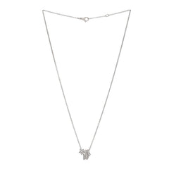 18K White Gold Diamond Comete Geode Pendant Necklace