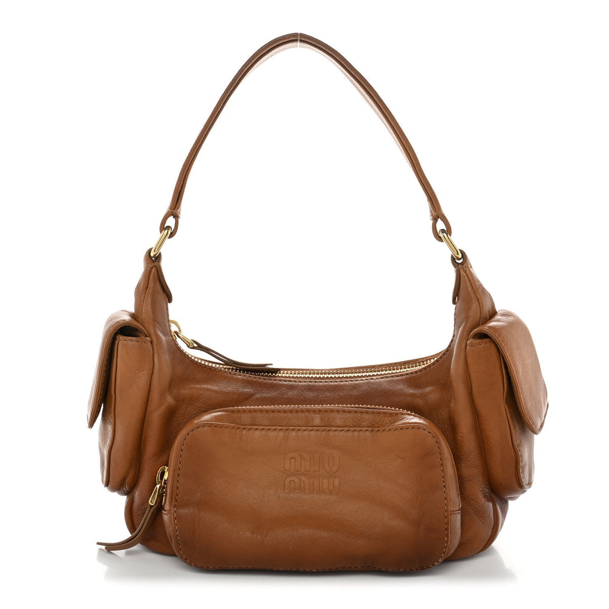 Nappa Multi Pocket Hobo Caramel