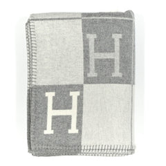 Wool Cashmere Avalon III Blanket Ecru Gris Clair