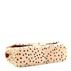Pony Hair Cheetah Printed Creative Fabrics Flap Light Beige Black