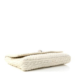 Nappa Matelasse Crystal Flap Clutch White