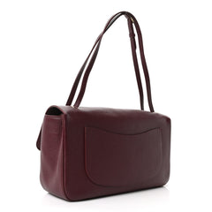 Grained Calfskin Small Souplissimo Maxi Flap Burgundy