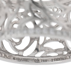 18K White Gold Diamond Camellia Ajoure Band Ring 51 5.75