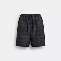 Coach Outlet Signature Swim Trunks In Recycled Polyester