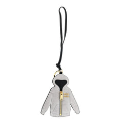 Calfskin Hoodie Trick Bag Charm Grigio