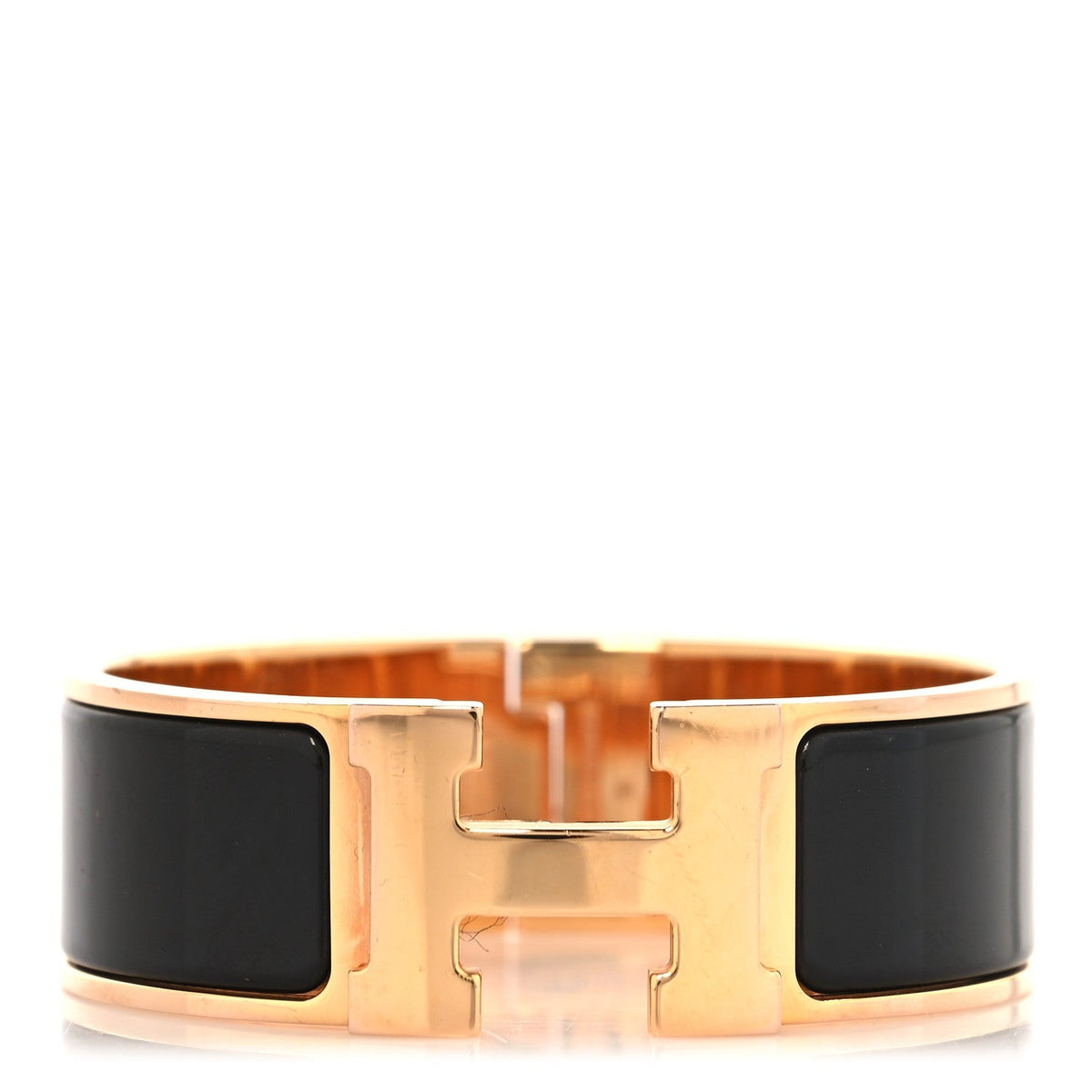 Enamel Wide Clic Clac H Bracelet GM Black