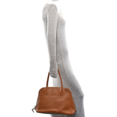 Soft Calf Top Handle Shoulder Bag Cognac