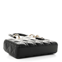Lambskin Cannage Small Lady D-Joy Black