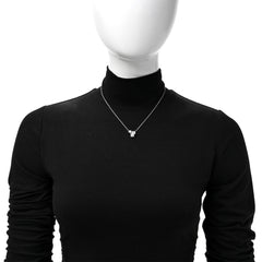 18K White Gold Diamond Comete Geode Pendant Necklace