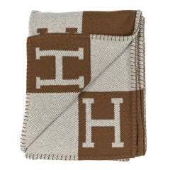 Wool Cashmere Avalon Blanket Ecru Camel