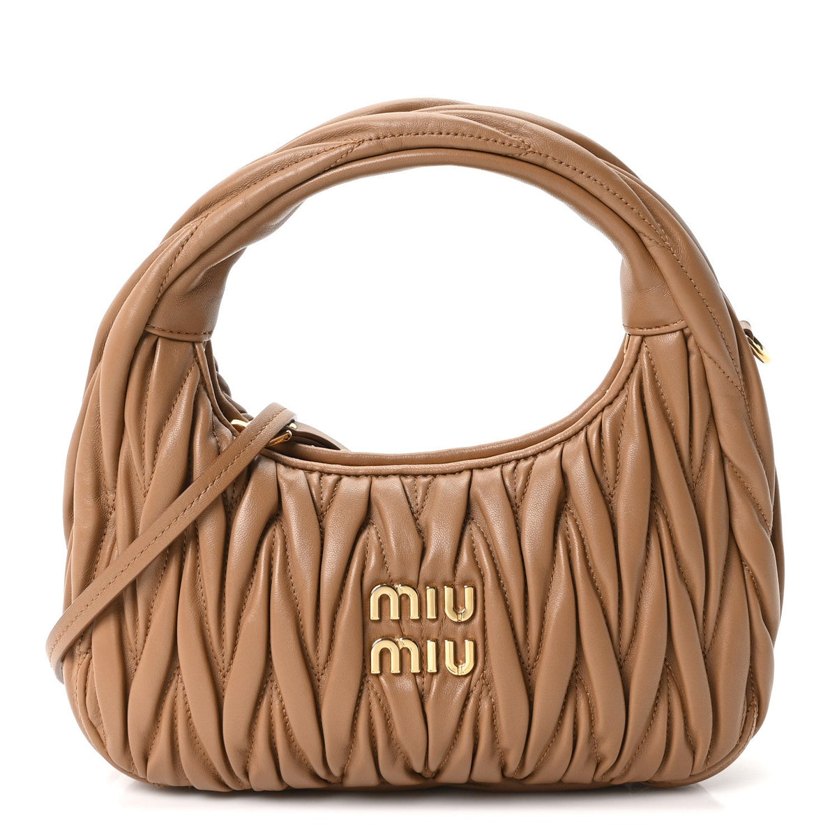 Nappa Matelasse Small Wander Hobo Caramel