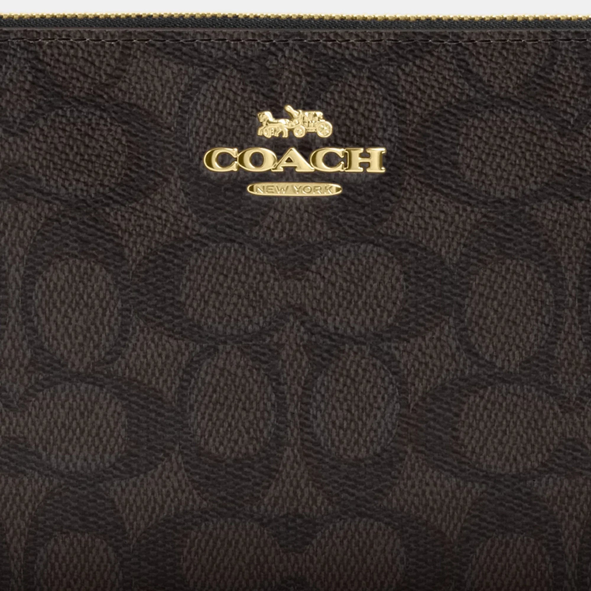 Coach Outlet Large Corner Zip Wristlet In Signature Canvas