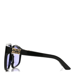 Acetate Square Sunglasses SMU A07 Black Violet
