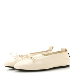 Nappa Womens Elan Bow Ballerina Flats 36 Avorio