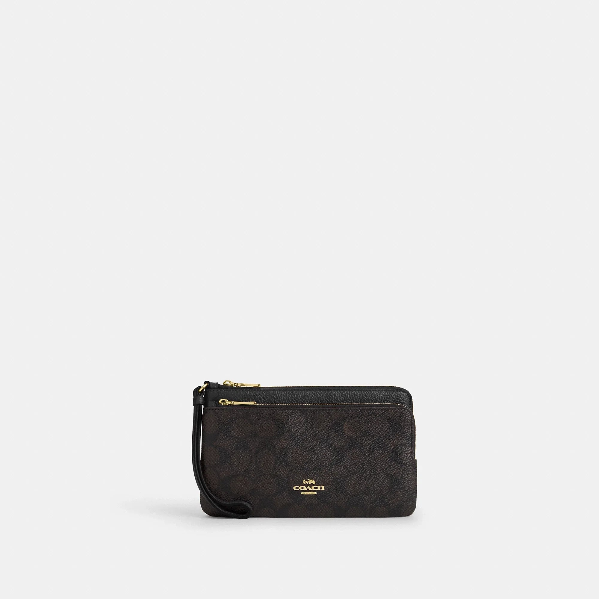 Coach Outlet Double Zip Wallet In Signature Canvas