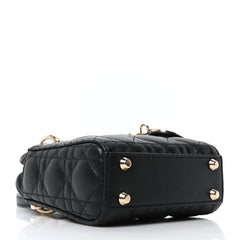 Lambskin Cannage Micro Lady Dior Black