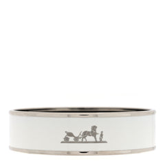 Enamel Printed Wide Caleche Bracelet  White