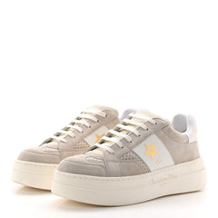 Suede Calfskin Dior Star Ors Platform Sneakers White Black 39 Light Beige White