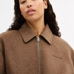 Coach Outlet Zip Front Wool Jacket