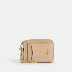 Coach Outlet Zip Card Case In Signature Leather