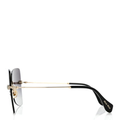 Metal Crystal Sunglasses SMU50W Black Gold