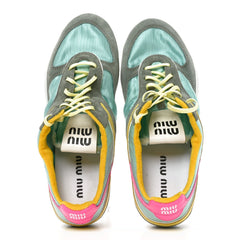 Technical Fabric Suede Gymnasium Sneakers 41 Anise Fuchsia