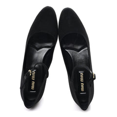 Grosgrain Moire Mary Jane Pumps 40 Black