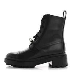 Glossed Calfskin Funk Ankle Boots 36 Black