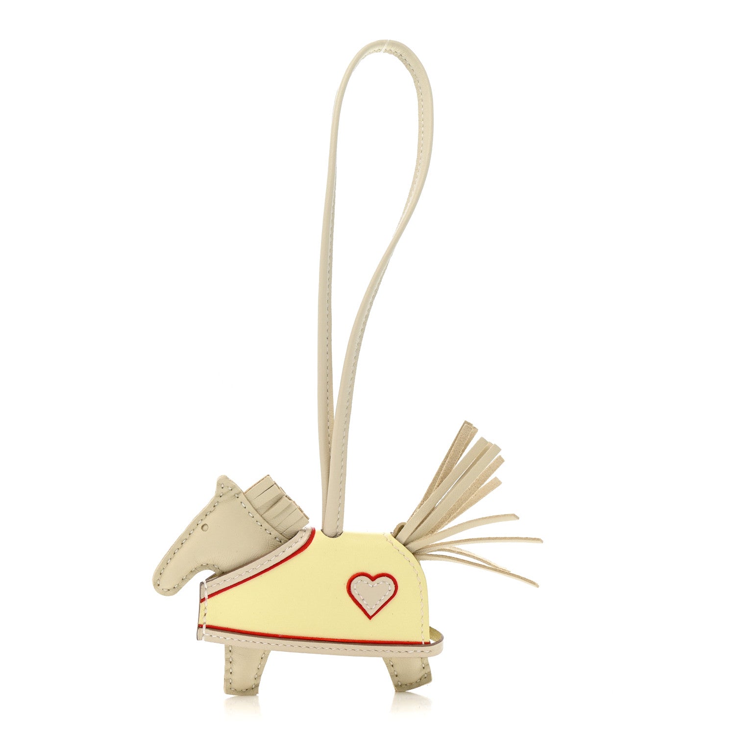 Milo Lambskin Grigri Rodeo Robeo Coeur Bag Charm PM Craie Jaune Milton Rouge Radieux