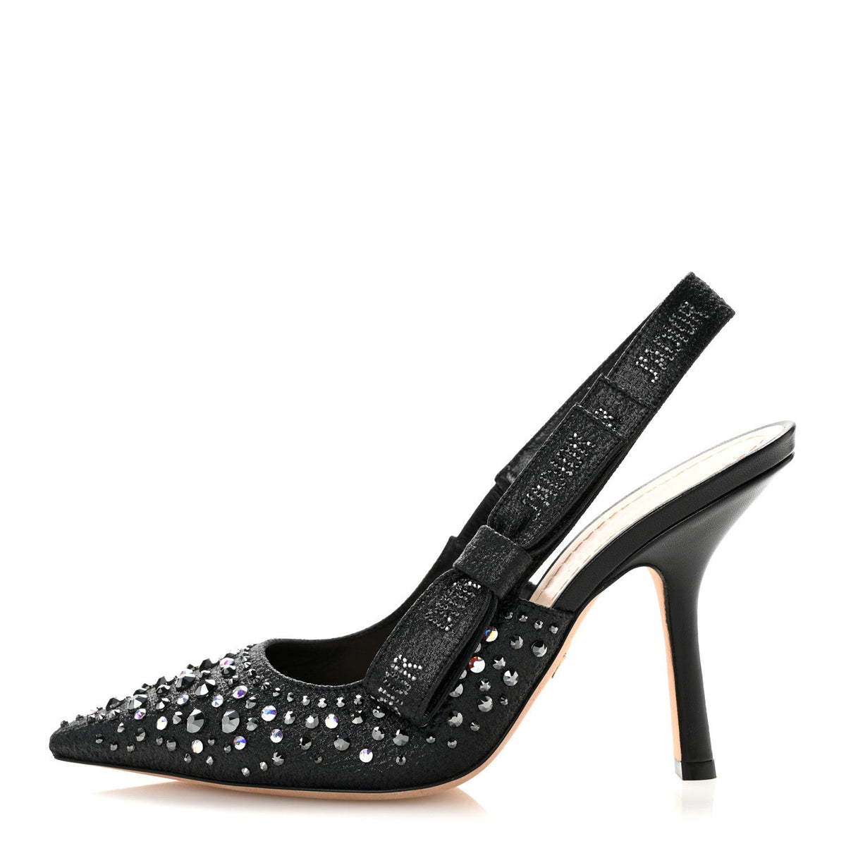 Fabric Strass J'Adior Slingback 100mm Pumps 38 Black