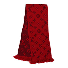 Wool Silk Logomania Scarf Rubis