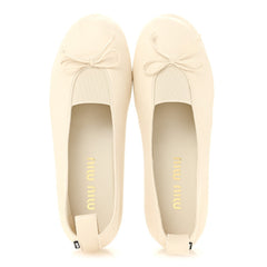 Nappa Womens Elan Bow Ballerina Flats 36 Avorio