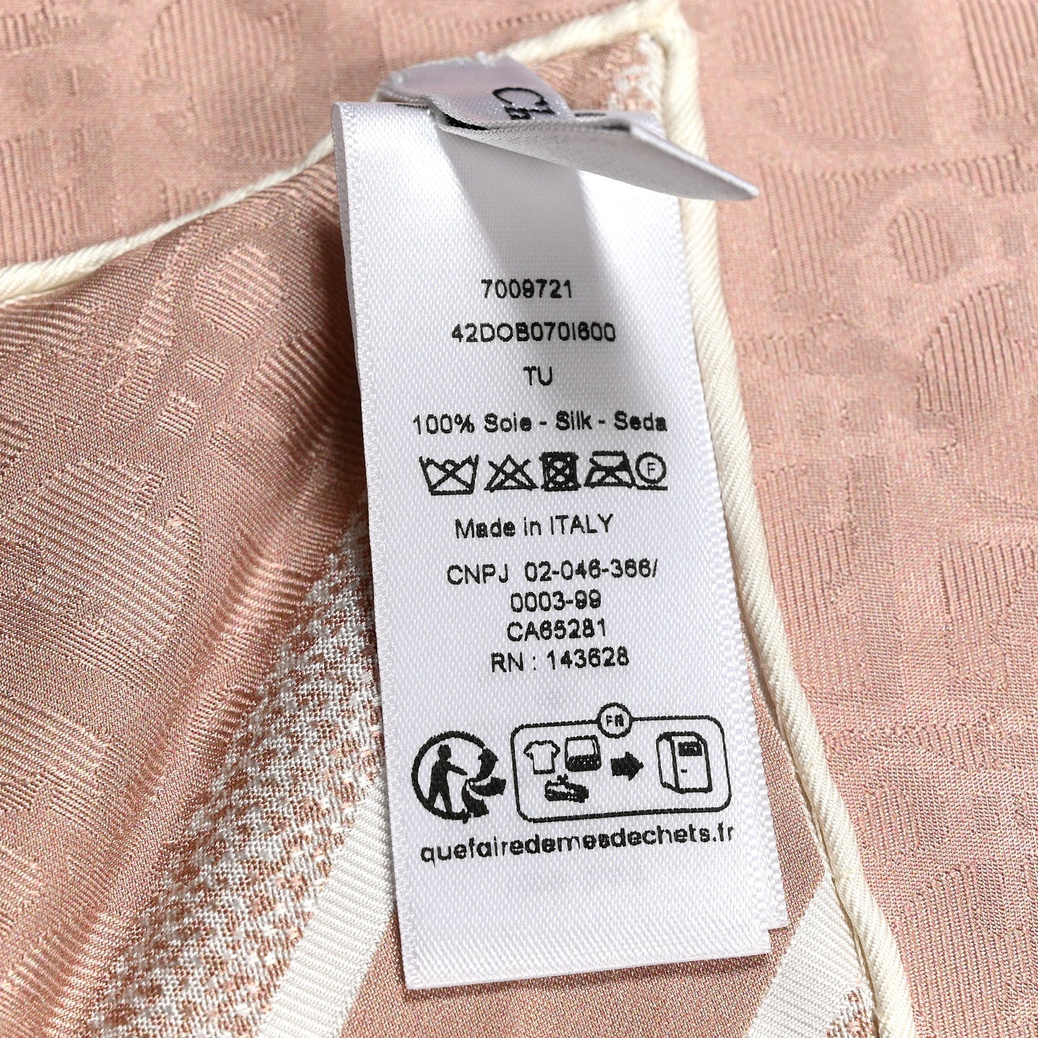 Silk Oblique Scarf Rose